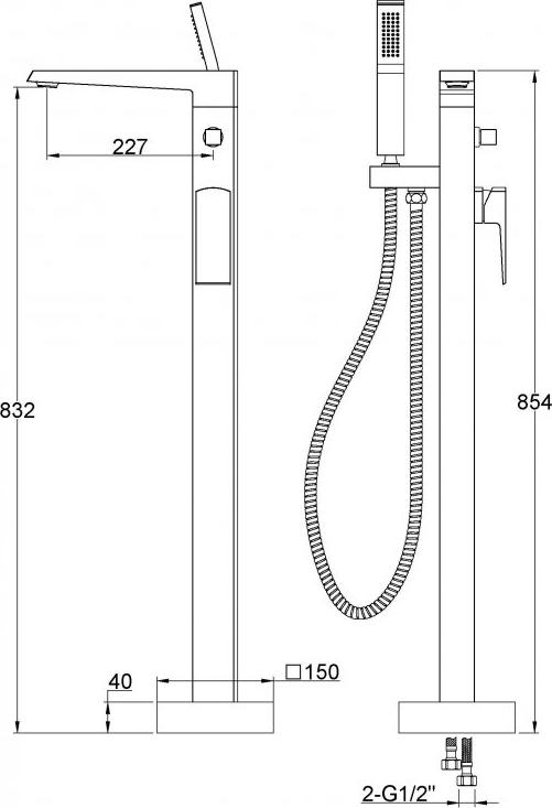 Смеситель для ванны с душем BelBagno Arlie ARL-FMTA-CRM