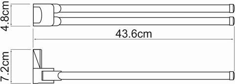 Полотенцедержатель 43 см WasserKRAFT Leine K-5031W, белый/хром