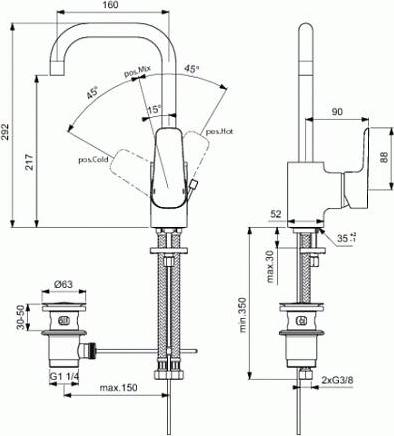 Смеситель для раковины Ideal Standard Ceraplan III B0707AA