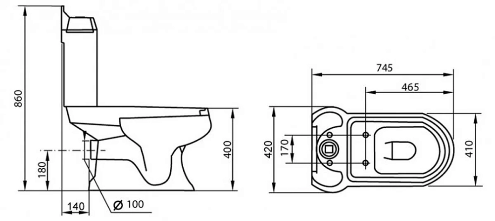 Напольный унитаз Cezares King Palace CZR-163-T, сиденье SoftClose, в комплекте с крепежом, белый