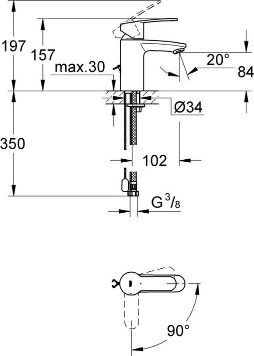 Смеситель для раковины Grohe Eurostyle Cosmopolitan 2337520E