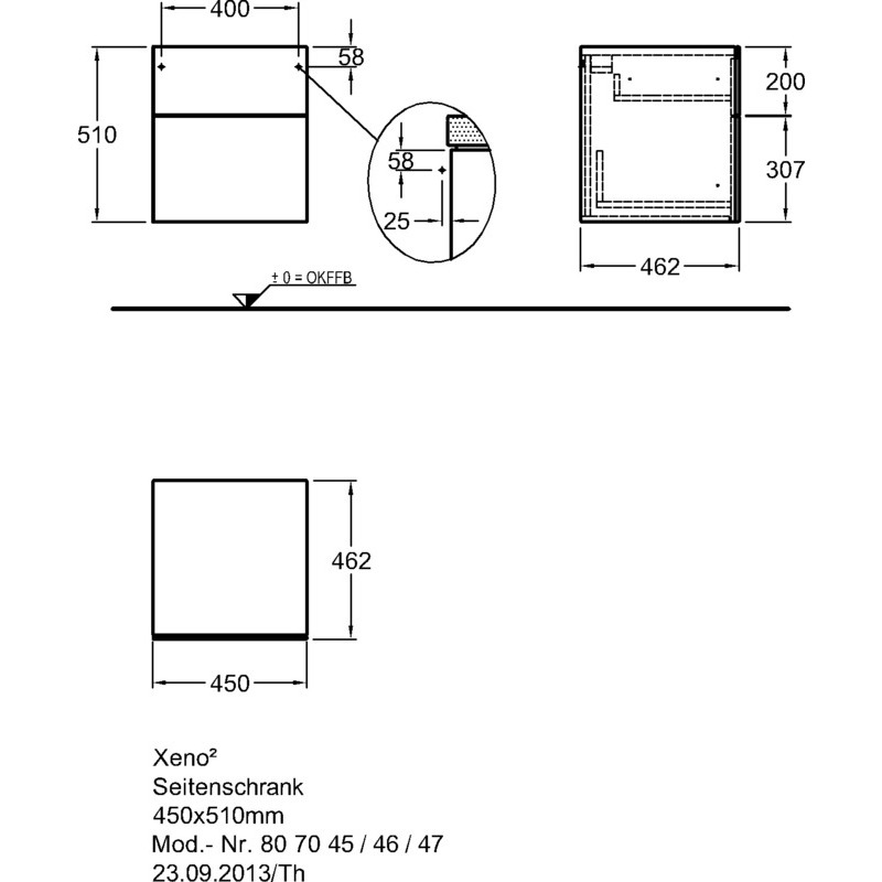 Шкаф 45 см Geberit Xeno² 500.504.01.1, белый