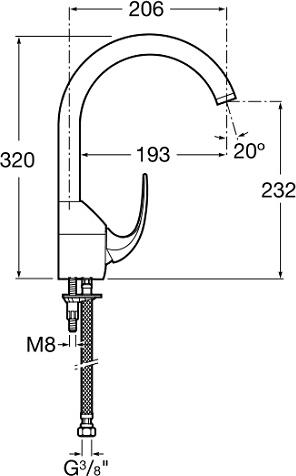 Смеситель для кухни Roca M2 5A8468C00