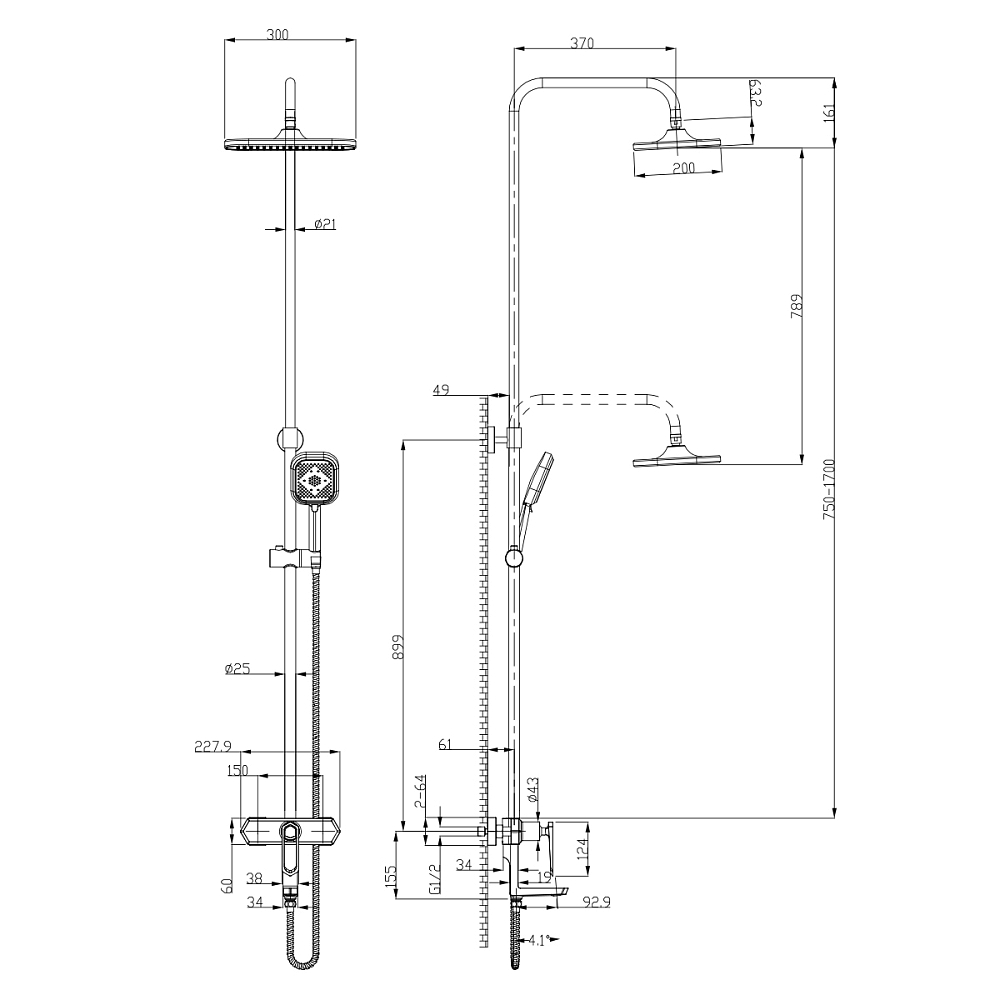 Душевая система Lemark Prizma LM3962C хром