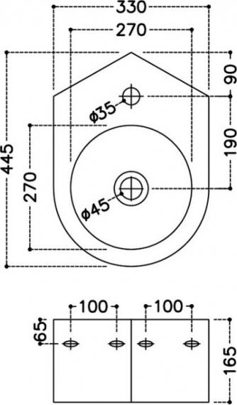 Раковина 33 см Jaquar JDS JDS-WHT-25841