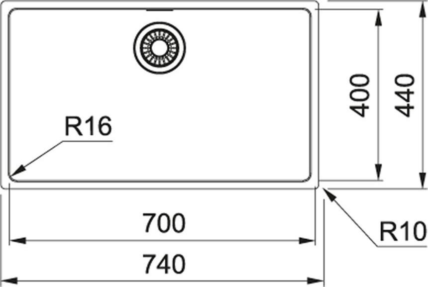 Кухонная мойка 74 см Franke Maris MRX 210-70 127.0525.285, нержавеющая сталь