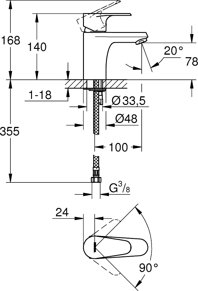 Смеситель для раковины Grohe Vigour Clivia 75140026, хром