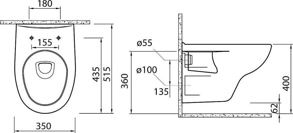 Подвесной унитаз BelBagno Linea BB9363CH