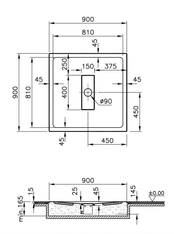 Поддон душевой Vitra Slim 90x90 54580028000 белый