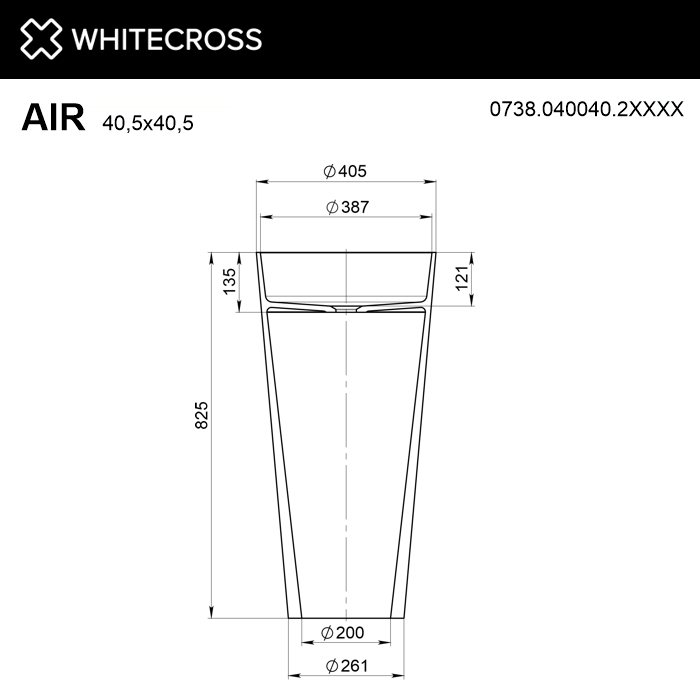 Раковина напольная Whitecross Air D=40,5 0738.040040.2XXXX белый матовый