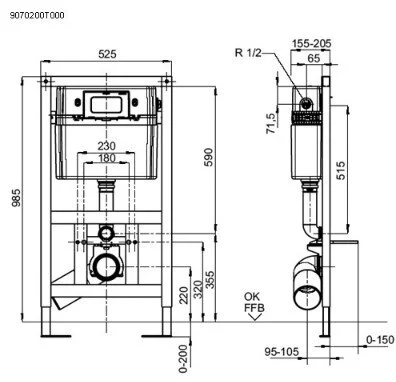 Инсталляция для унитаза Sanit 995N 90 702 00 T