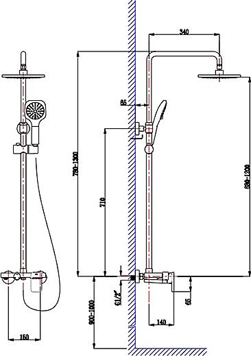 Душевая стойка Timo Lotta-Thermo SX-2610