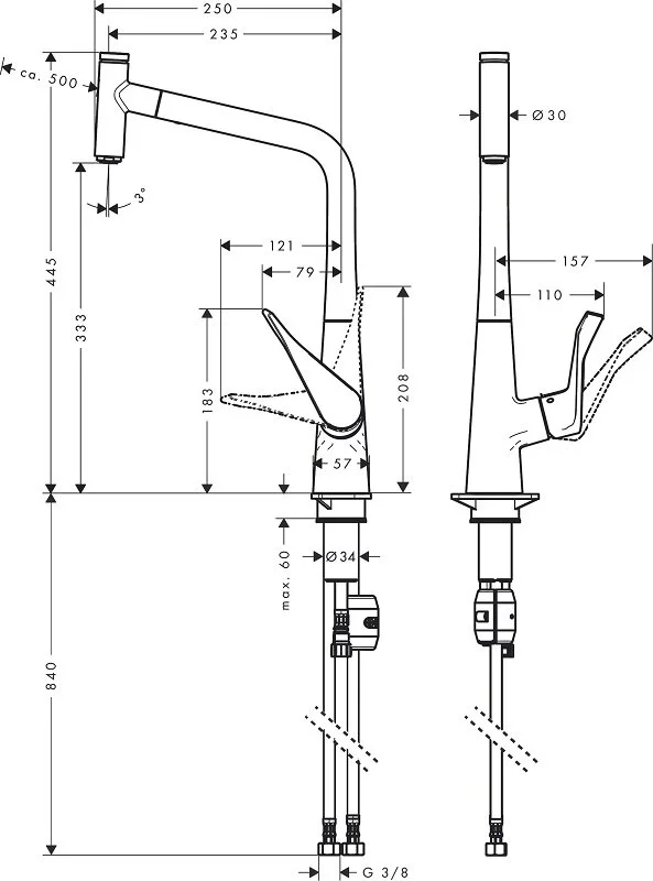 Смеситель для кухни Hansgrohe Select 14786000 хром