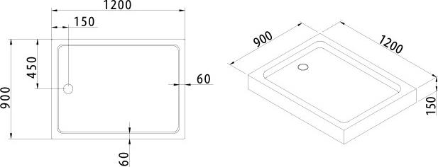 Поддон для душа Cezares Tray 120/90