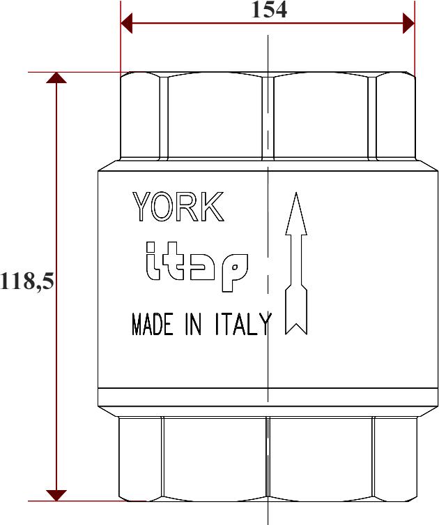 Обратный клапан Itap 103 York 4" пружинный муфтовый пластиковое седло