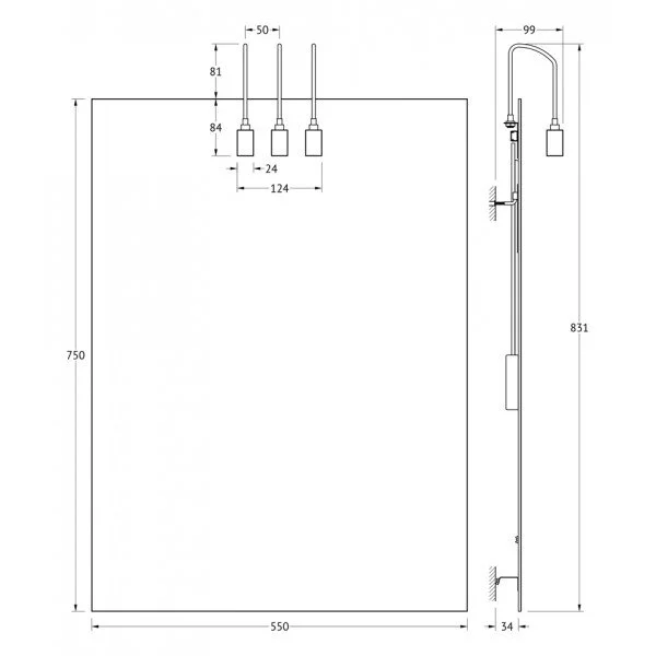 Зеркало Ellux Artic ART-A3 0206 белый