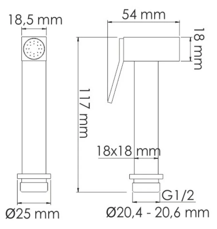 Душ гигиенический WasserKRAFT Wiese 8400 А84095 черный