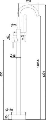 Напольный смеситель для ванны Gappo G3099