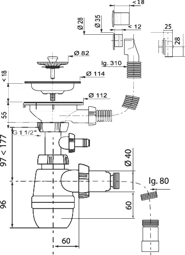 Сифон для мойки Wirquin Neo 30987091