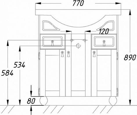 Тумба под раковину Opadiris Тибет Z0000009707, слоновая кость (1013)