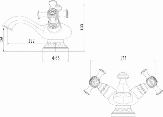 Смеситель Zorg Antic A 6011U-SL для раковины