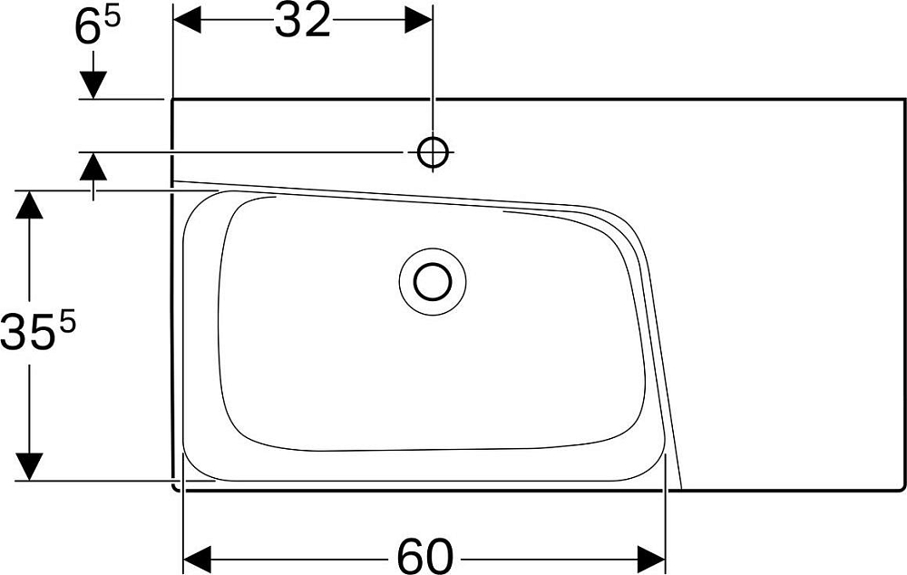 Раковина 90х48 см Geberit Xeno² 500.533.01.1, белый