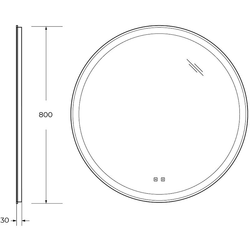 Зеркало BelBagno SPC-RNG-800-LED-TCH-SND 80 см, с подсветкой и сенсорным выключателем