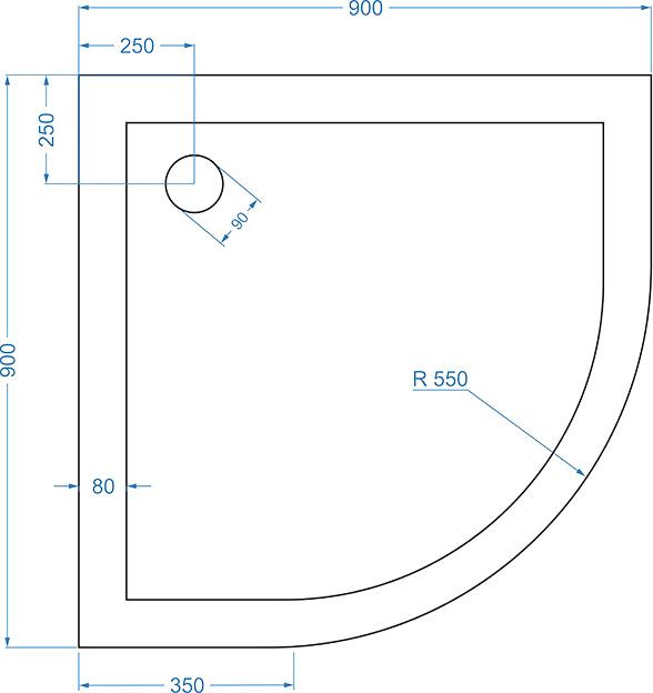 Поддон для душа GuteWetter Lux Comfort R-Mat 90x90x5