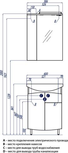 Тумба под раковину Aquaton Пинта 55 1A123101PT01R, белый