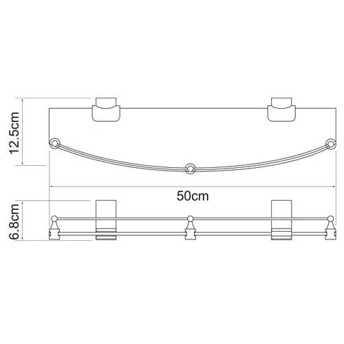 Полка WasserKRAFT Leine К-5000 K-5044 хром