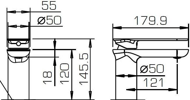 Смеситель для раковины Bravat Gina F165104C-ENG, хром