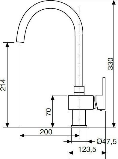 Смеситель для раковины Cezares UNIKA-LSM2-NOP-W0, чёрный