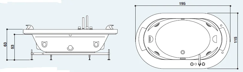 Акриловая ванна Jacuzzi Opalia 9443-744A белый