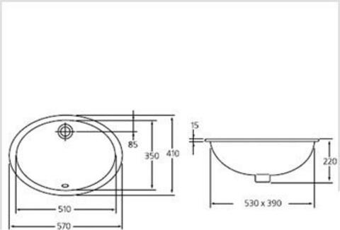 Раковина 57 см Ideal Standard Oval R410201