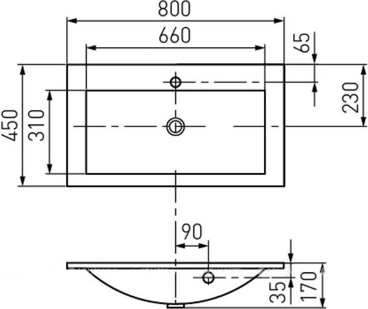 Тумба с раковиной Aquaton Римини 80 New 1A2267K1RN010-1, белый