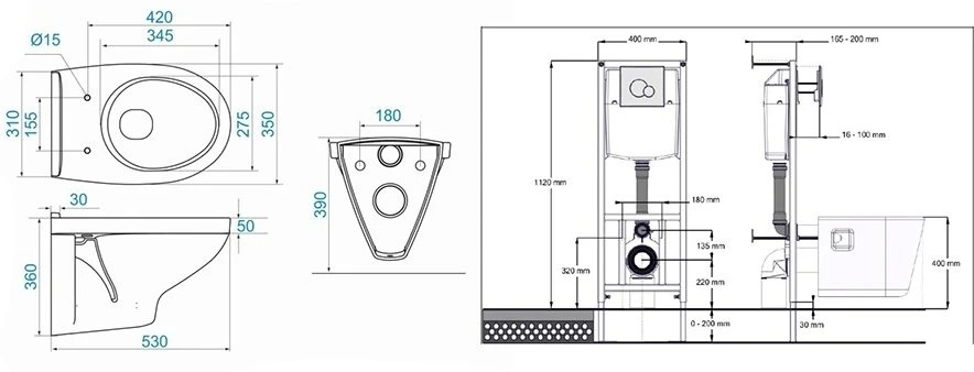 Комплект Santek ПЭК 1.WH50.1.544 с подвесным унитазом с крышкой Soft Close с микролифтом Бореаль и клавишей смыва хром