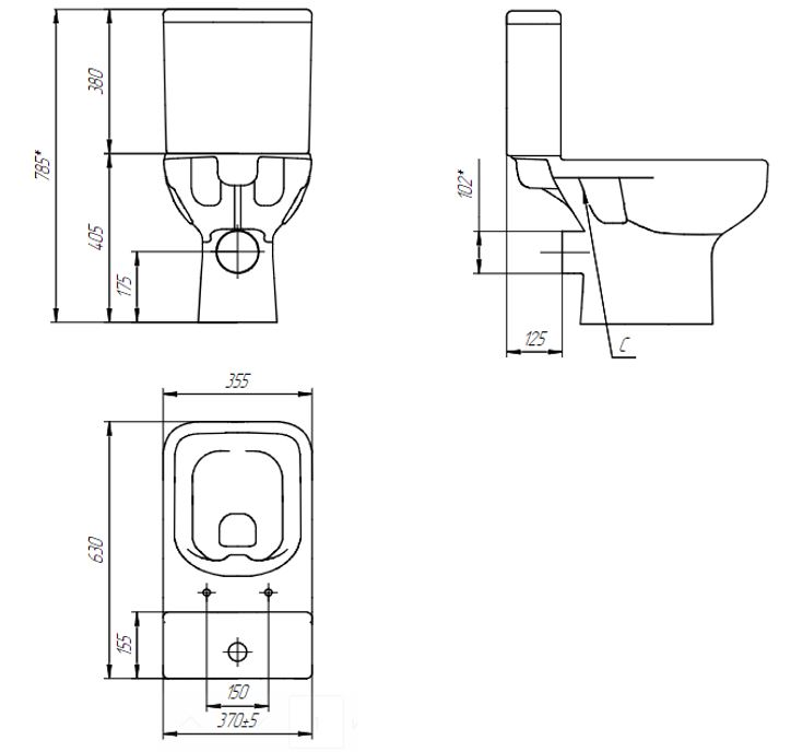 Унитаз компакт Cersanit Colour S-KO-COL011-3/5-COn-DL-w с сиденьем микролифт, белый