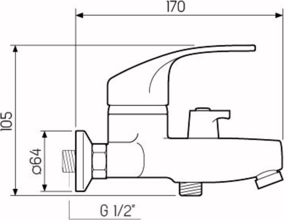 Смеситель для ванной РМС SL85-009E, хром