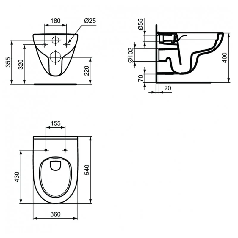 Инсталляция Ideal Standard Prosys 120M R020467, с унитазом T471601 i.life A RimLS+ безободковый c сиденьем микролифт, комплект, I001601