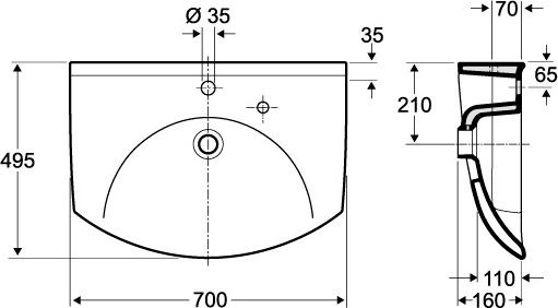 Раковина IFO Sign art D73720