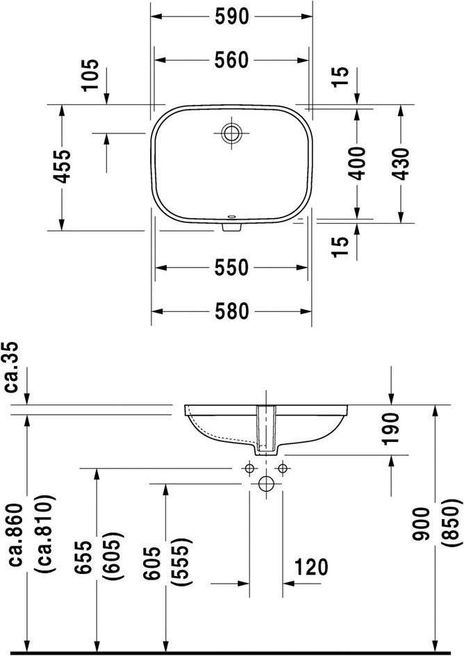 Раковина 60 см Duravit D-Code 0338560000 (уцененный товар)