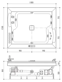 Акриловая ванна Jacuzzi Аура 9H43-505A белый