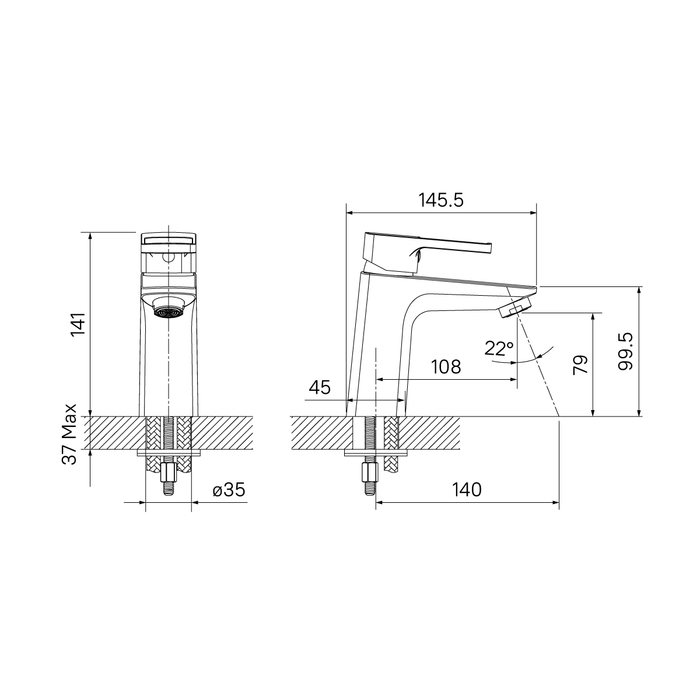 Смеситель для раковины Iddis Bild BILBL00i01 черный