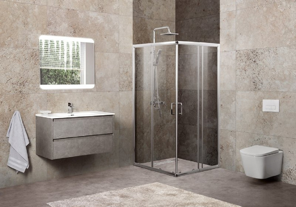 Душевой уголок BelBagno UNIQUE-A-2-85/100-P-Cr стекло punto