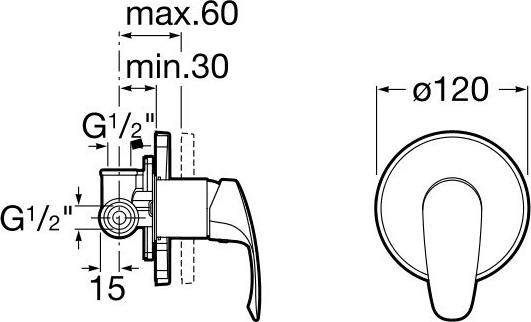 Смеситель для душа Roca Monodin 5A2207C00