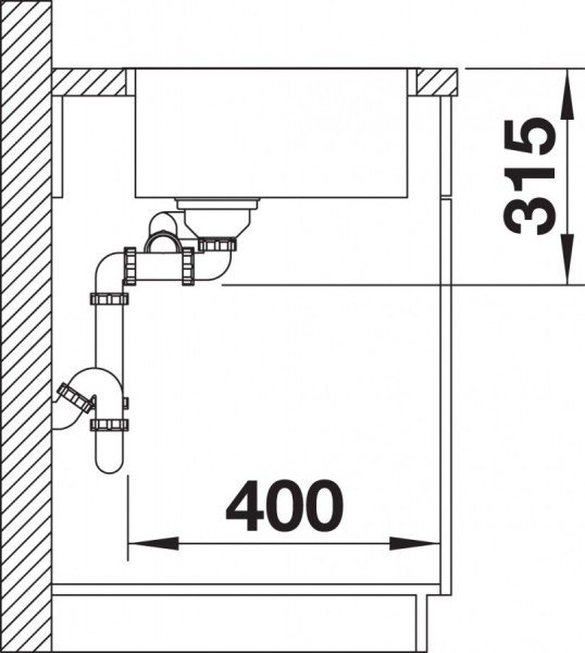 Кухонная мойка Blanco Andano 340/180-IF 522975 чаша слева