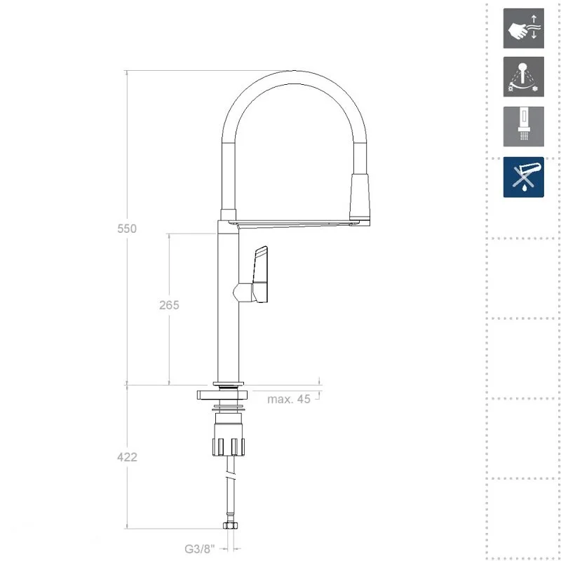 Смеситель для кухни Ramon Soler Kitchen 388801MC хром