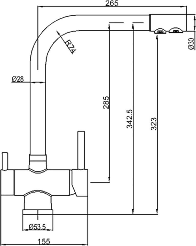 Смеситель Zorg Sanitary ZR 348 YF Satin для кухонной мойки