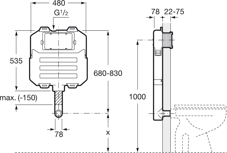 Смывной бачок скрытого монтажа Roca In-Wall 890080200