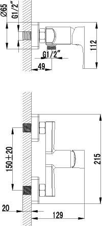 Смеситель Lemark plus Factor LM1603C для душа